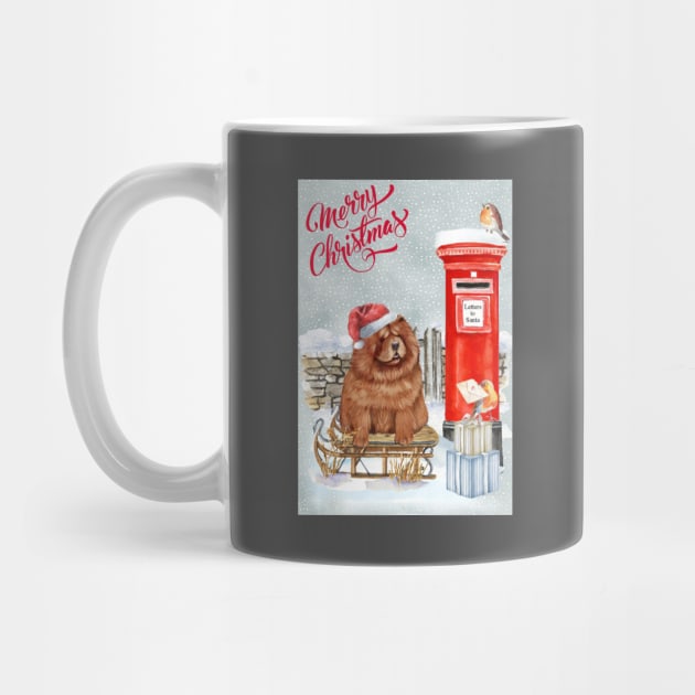 Chow Chow Merry Christmas Santa Dog by Puppy Eyes